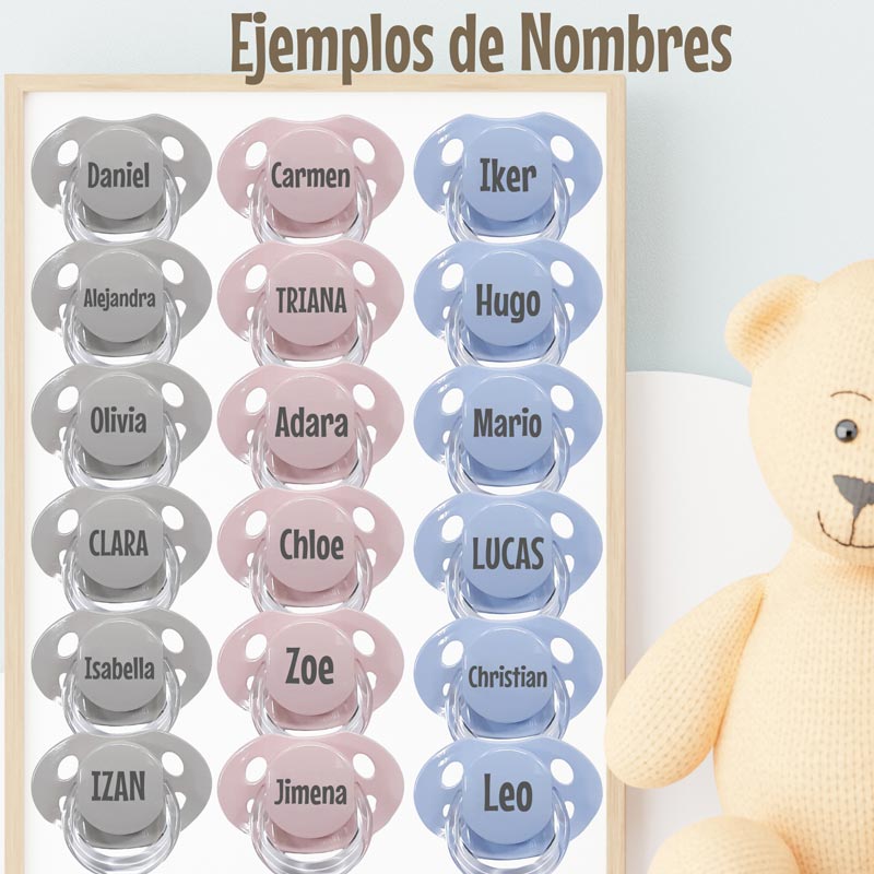 Set Chupete, Pinza y Guardachupete Personalizado - Cestas y canastillas para bebes-Chupete personalizado