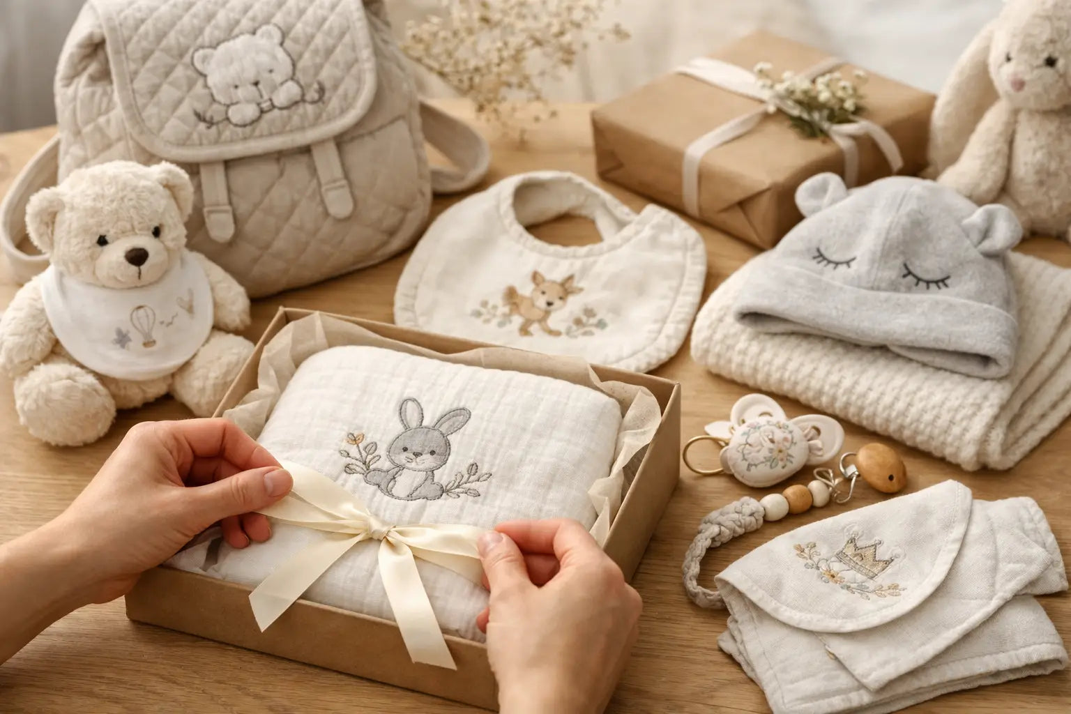 Guía de accesorios bebé bordados para regalar
