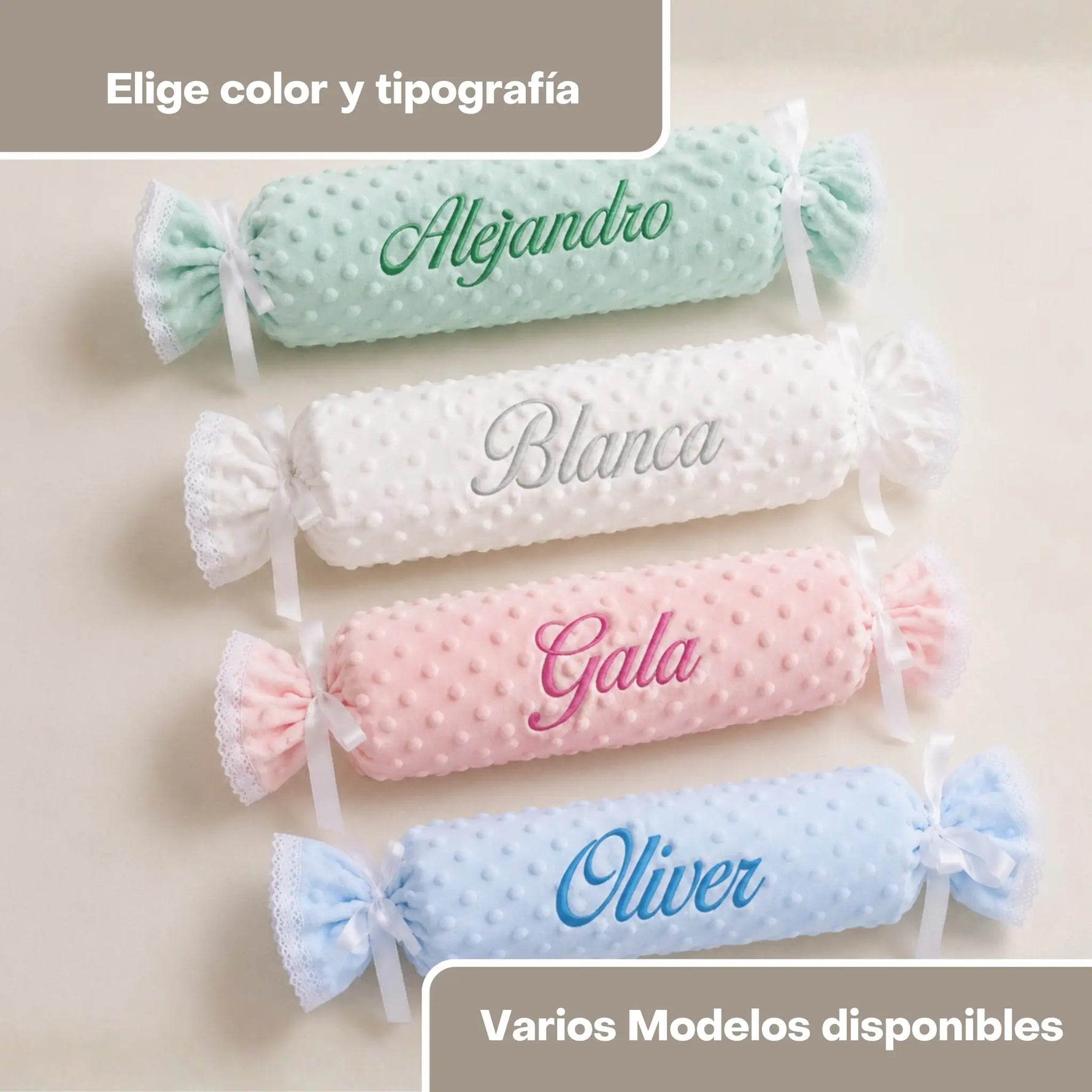 cojínes caramelo personalizado bebé recien nacido tejido burbujas