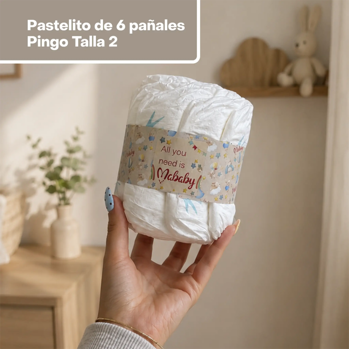 Pastel de pañales para regalo de canastilla de bebe