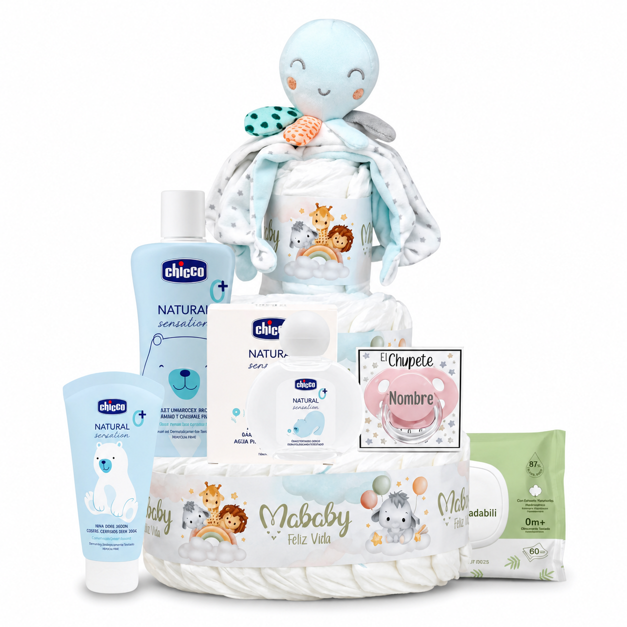 Tarta De Pañales Personalizada Mi Pulpito Con Productos Chicco