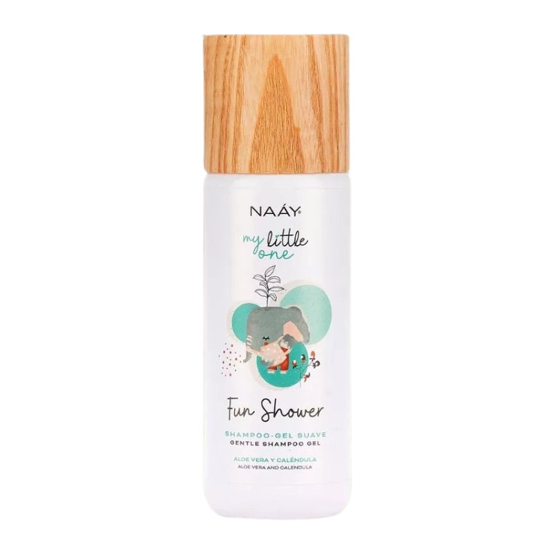 Gel champú suave para bebé con aloe vera y caléndula, ideal para ducha divertida