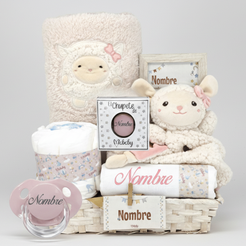 Canastilla My Sheep - Cestas y canastillas para bebes | Mababyshop - Manta y Peluche Personalizado
