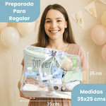 Cesta Bebe Menta Deluxe - Cestas y canastillas para bebes | Mababyshop - Canastilla Bebe Personalizada