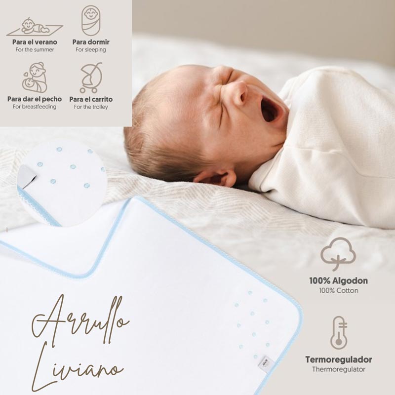 Cesta Bebe Menta Deluxe - Cestas y canastillas para bebes - Canastilla Eco