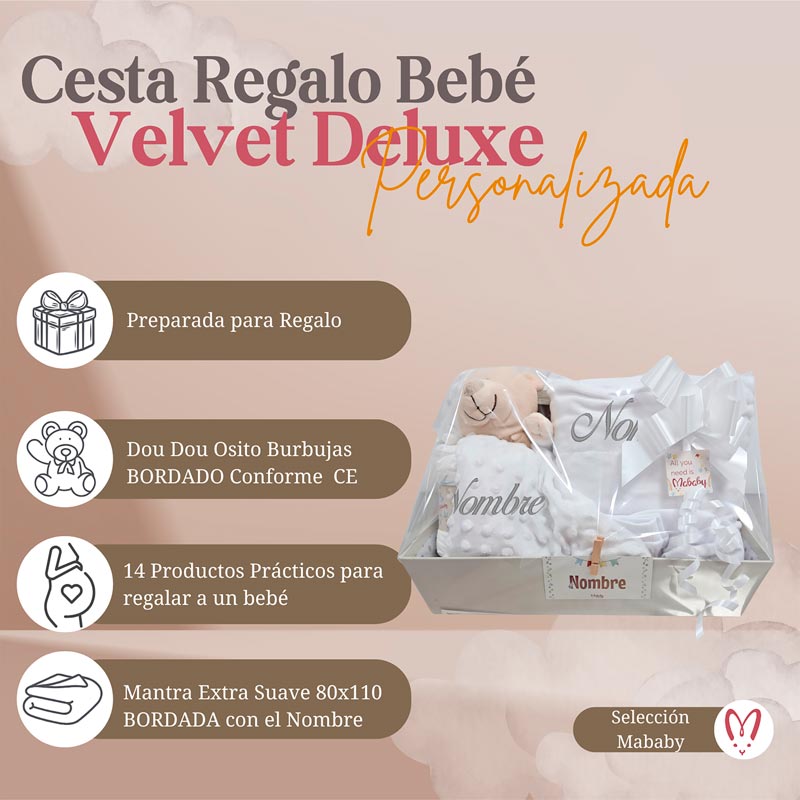 Cesta Velvet Deluxe - Cestas y canastillas para bebes | Mababyshop - Canastillas Mustela