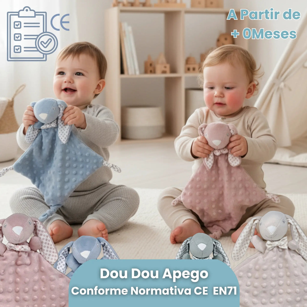 cesta personalizada bebé niña con dou dou conejito
