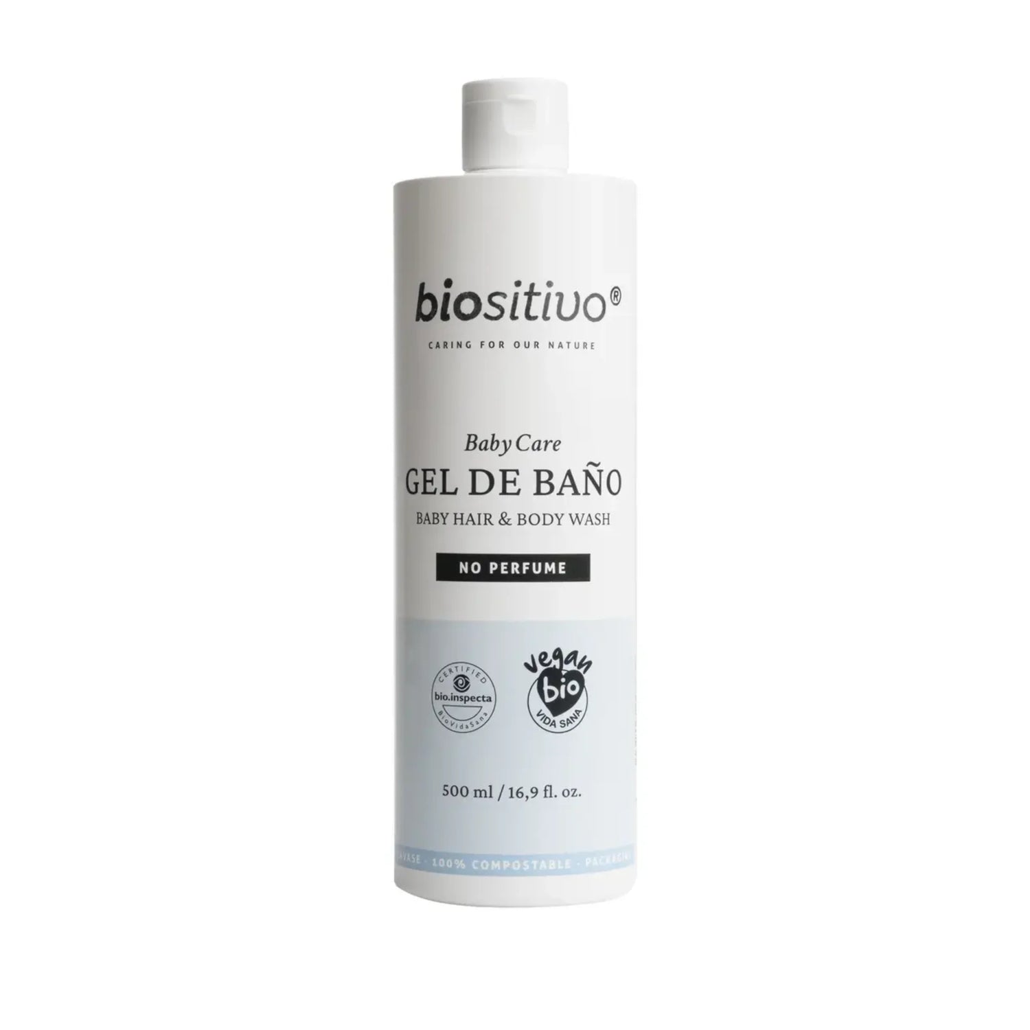 Gel De Baño Para Bebé Biositivo Sin Perfume Para Piel Sensible