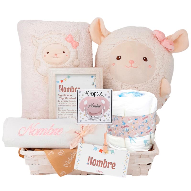 Happy Animals Ovejita - Cestas y canastillas para bebes | Mababyshop - cesta personalizada bebe