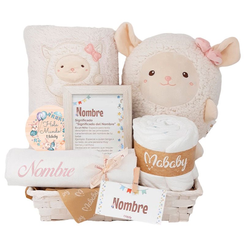 Happy Animals Ovejita - Cestas y canastillas para bebes | Mababyshop - cesta personalizada bebe