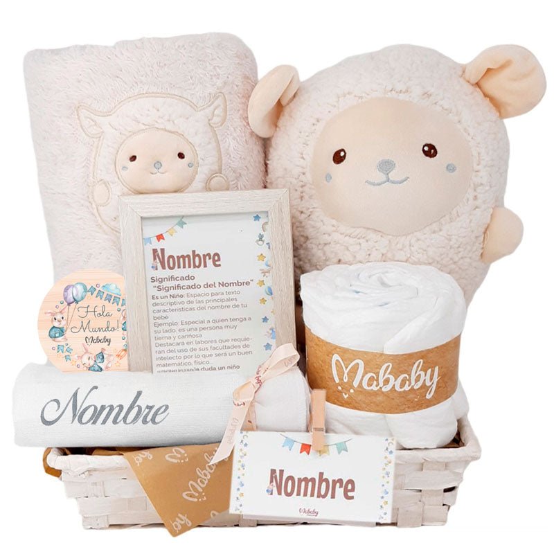 Happy Animals Ovejita - Cestas y canastillas para bebes | Mababyshop - cesta personalizada bebe