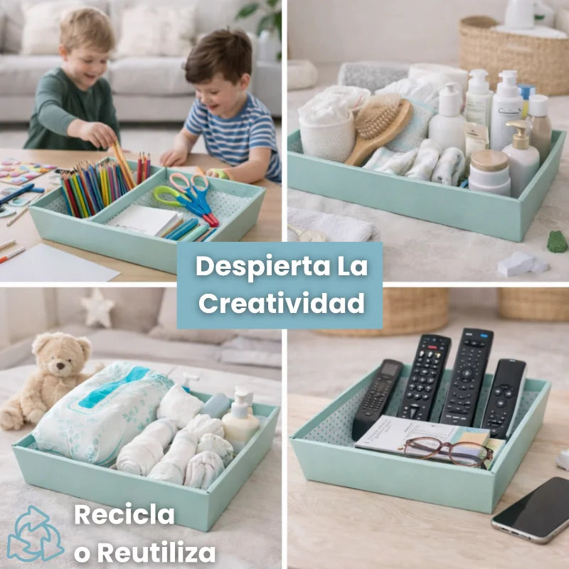 Cesta organizadora para bebé niño, ideal para juguetes, pañales y accesorios. Despierta creatividad y recicla.