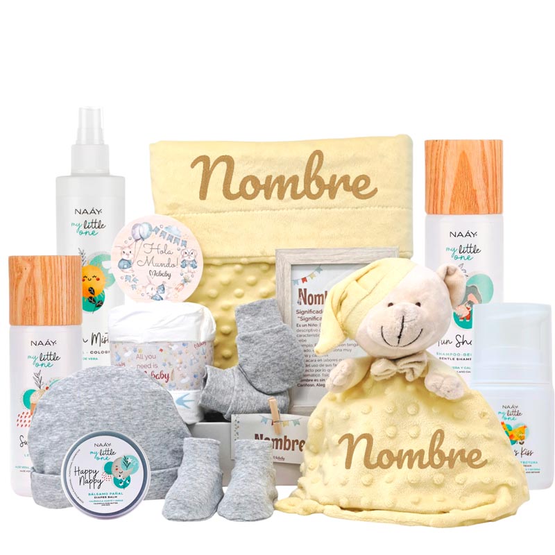 Cesta Bebé My Little Velvet Personalizada Exclusiva en Mababyshop