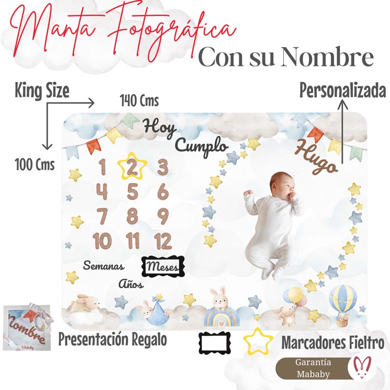 Manta Fotográfica Bebé - Cestas y canastillas para bebes - Mantas