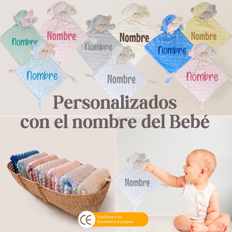 Manta y Dou dou con Placas Fotograficas de Hitos - Cestas y canastillas para bebes | Mababyshop - Manta y Peluche