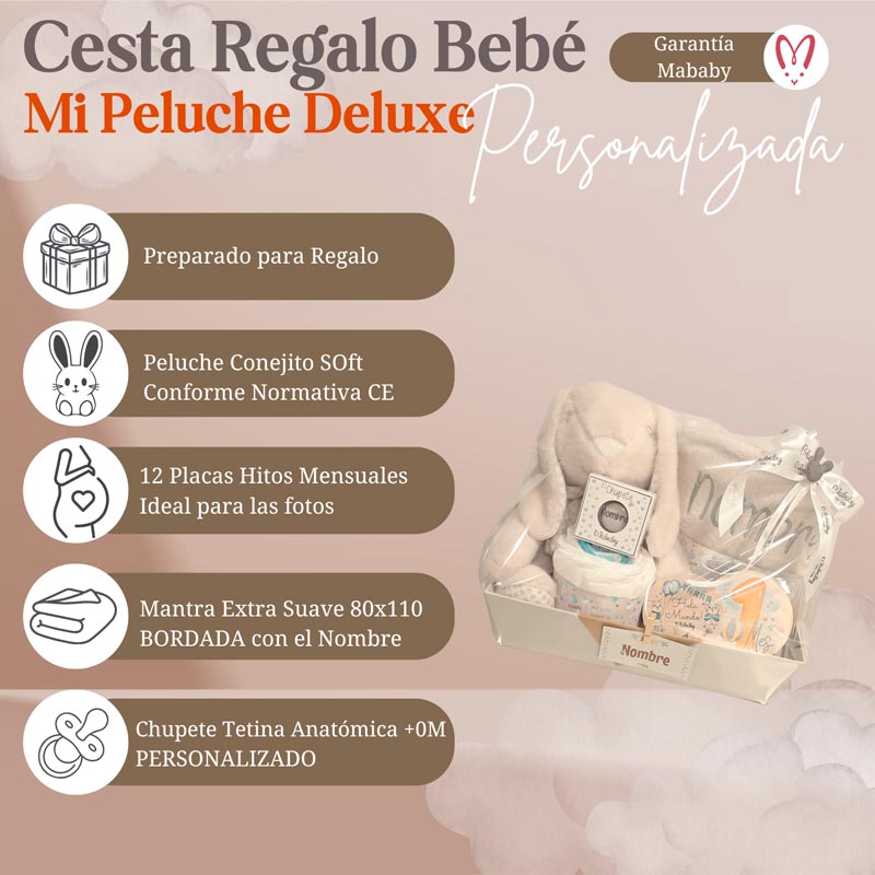Mi Peluche Deluxe - Cestas y canastillas para bebes | Mababyshop - Canastilla Personalizada
