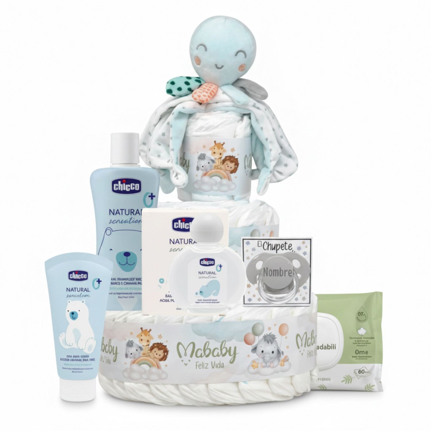 Tarta De Pañales Personalizada Mi Pulpito Con Productos Chicco