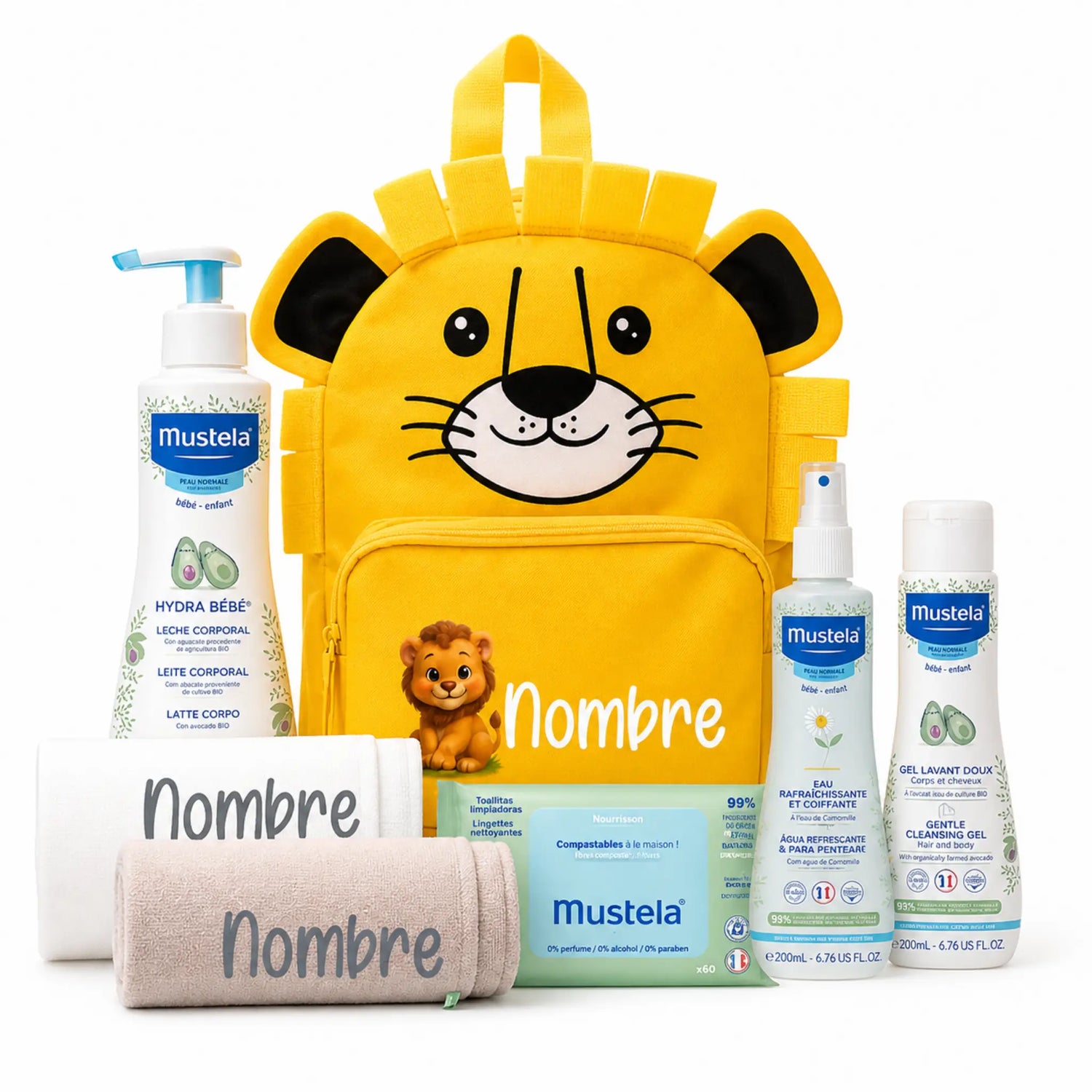 Mochila Guardería Personalizada Panda Con Set De Bebé Y Cosmética