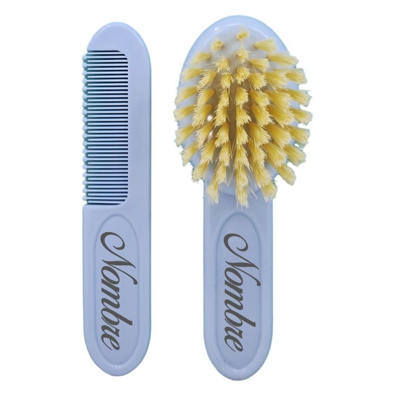 Set Cepillo y Peine Personalizado Clásico - Cestas y canastillas para bebes - Sets Regalos Bebe