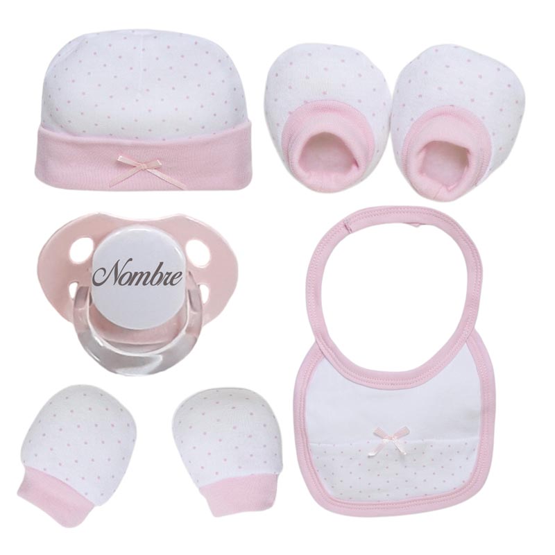 Set Primera Puesta y Chupete Personalizado - Cestas y canastillas para bebes - Canastilla Bebe Personalizada