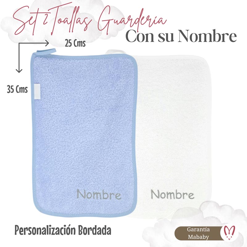 Set Toalla Guardería - Cestas y canastillas para bebes - Toalla Personalizada