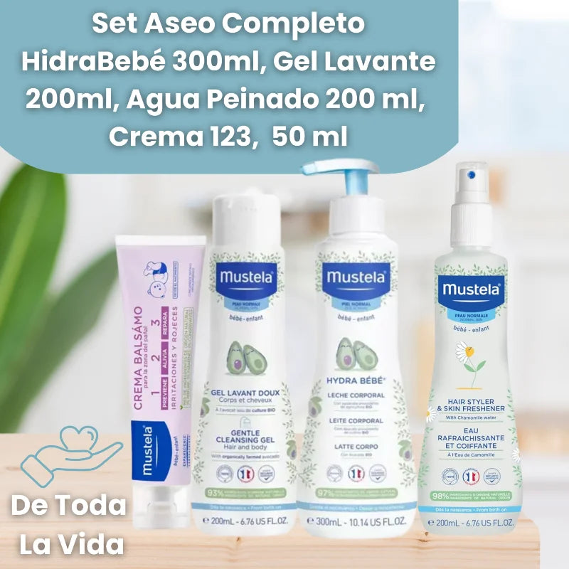 Productos Mustela incluidos en la mochila para recién nacido
