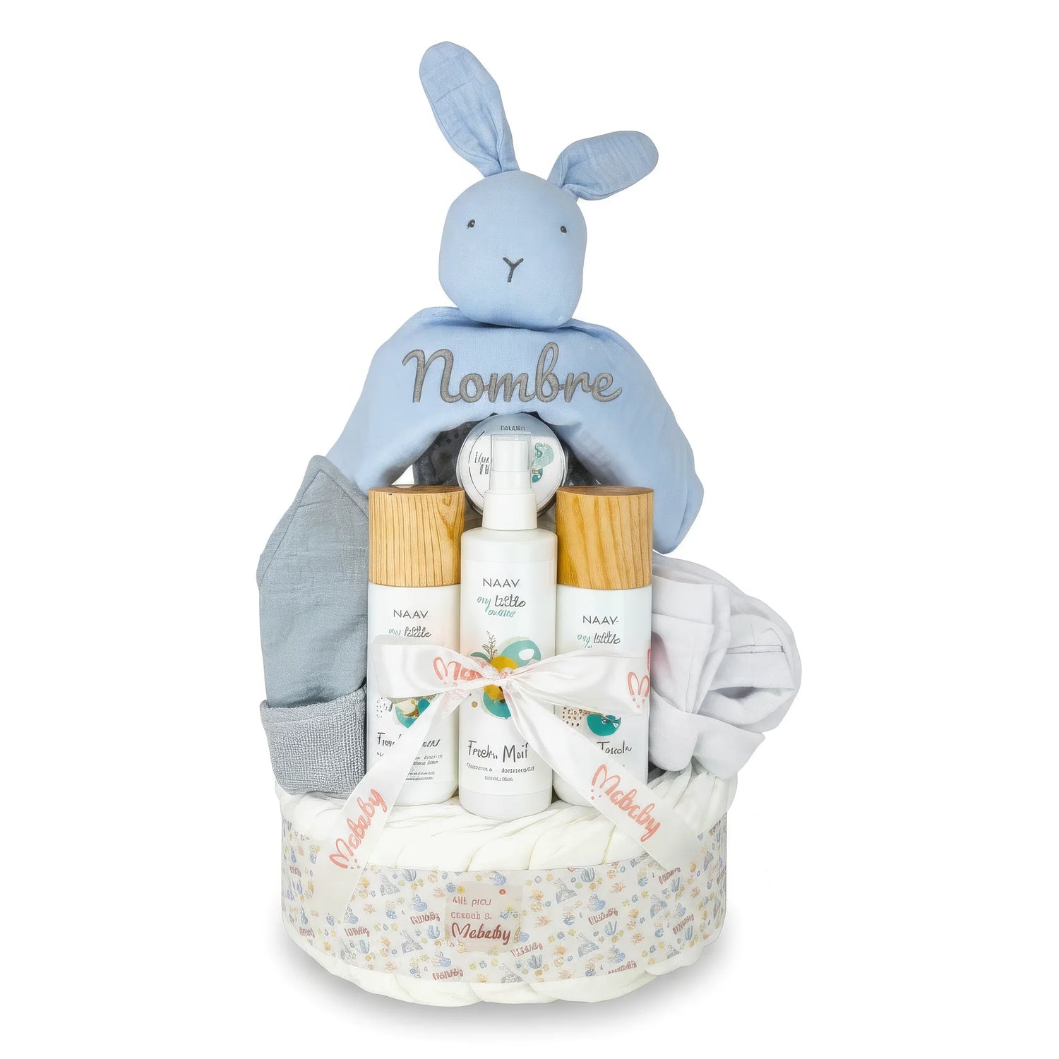 Tarta De Pañales Personalizada Con Dou Dou Bordado Para Bebé