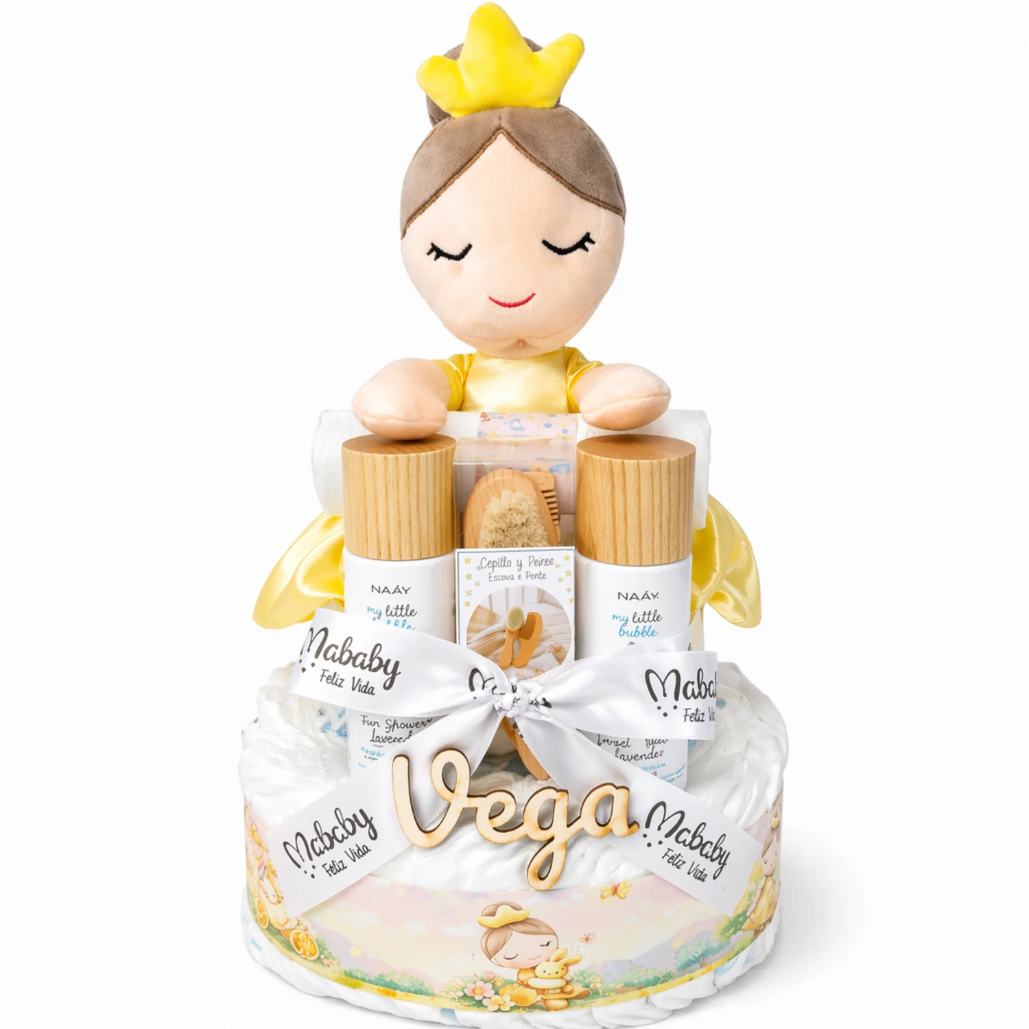 Tarta De Pañales Personalizada Princesa Para Bebé