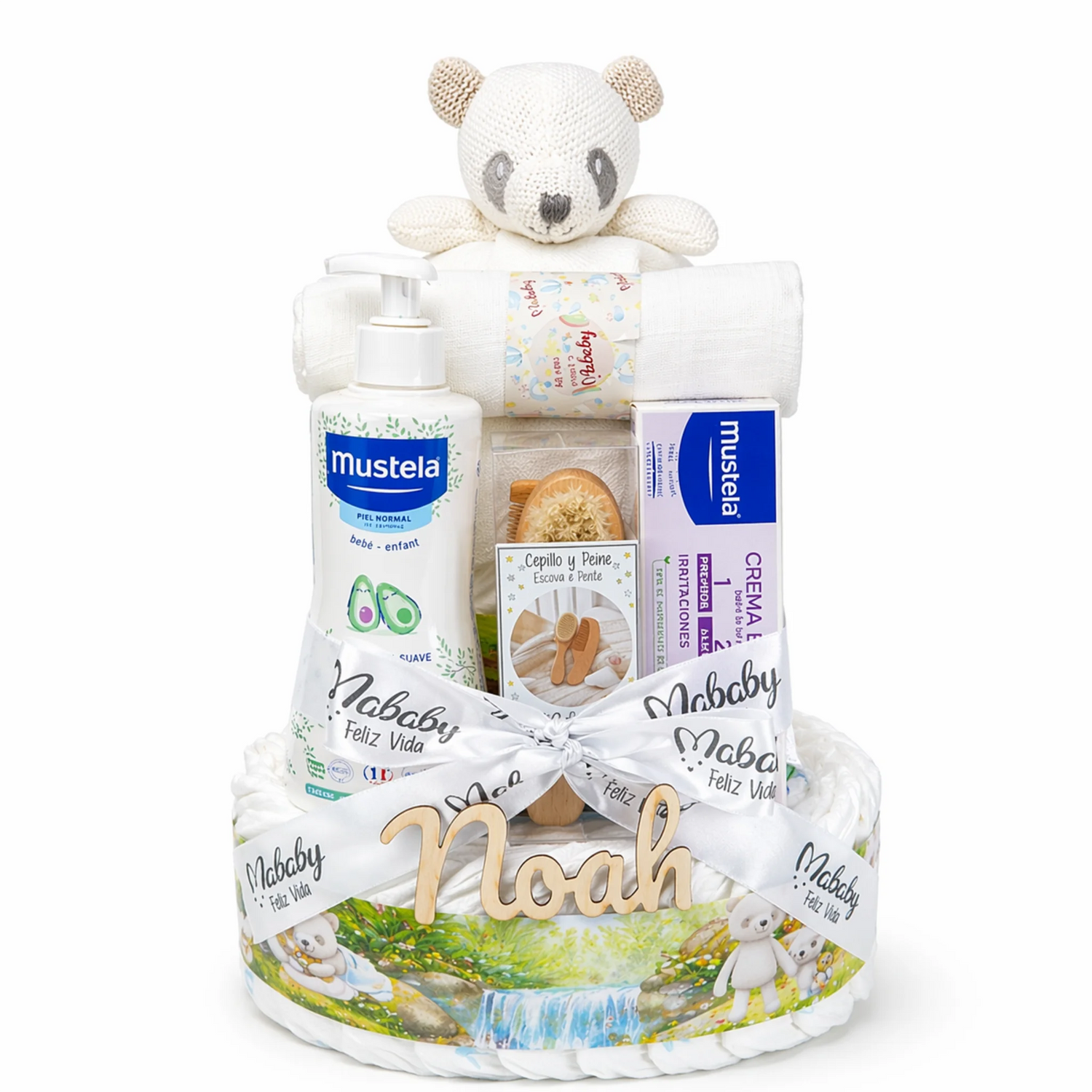 Tarta De Pañales Pingo Personalizada Mi Dou Dou Panda Con Mustela