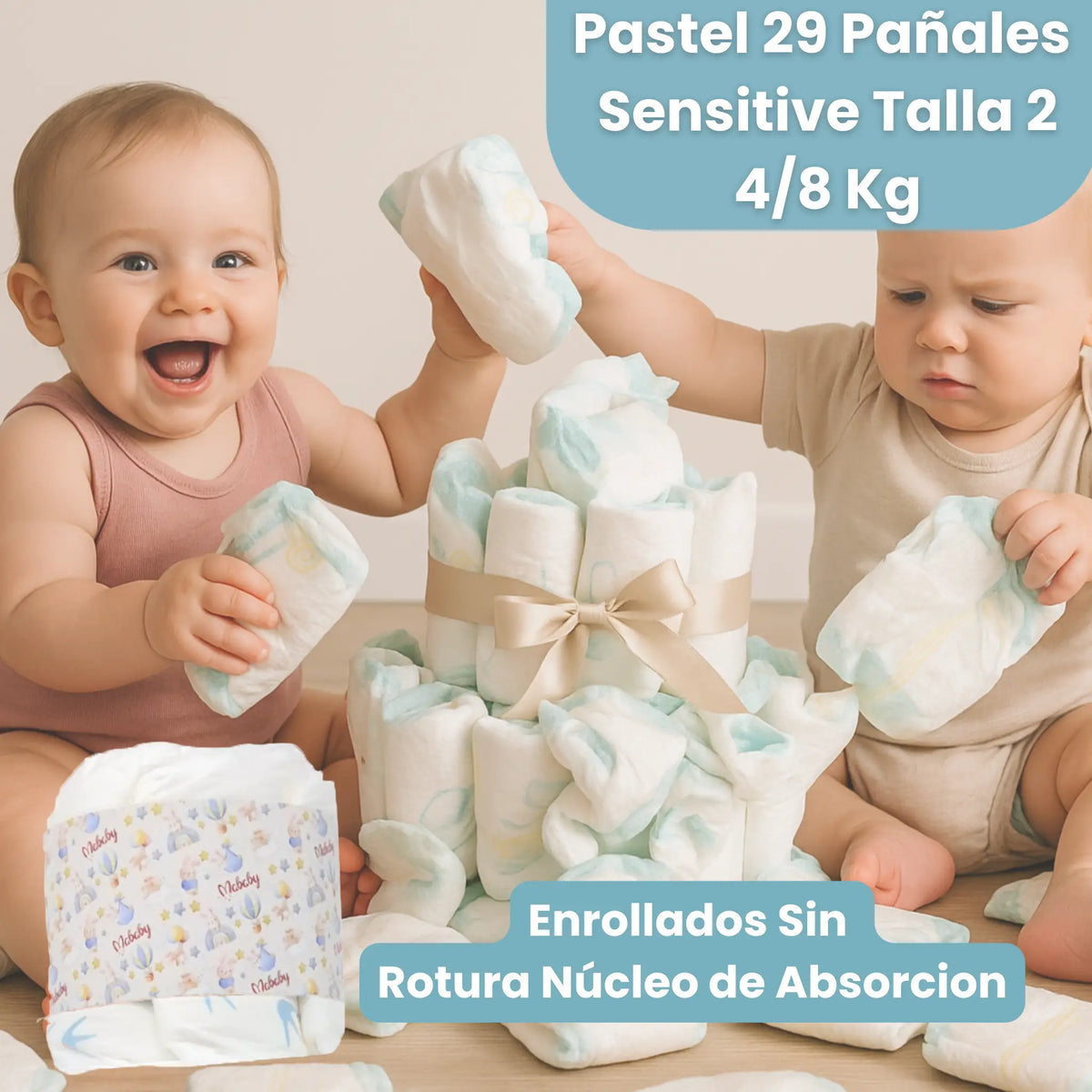 tarta de pañales niña con diseño dulce y manta sherpa