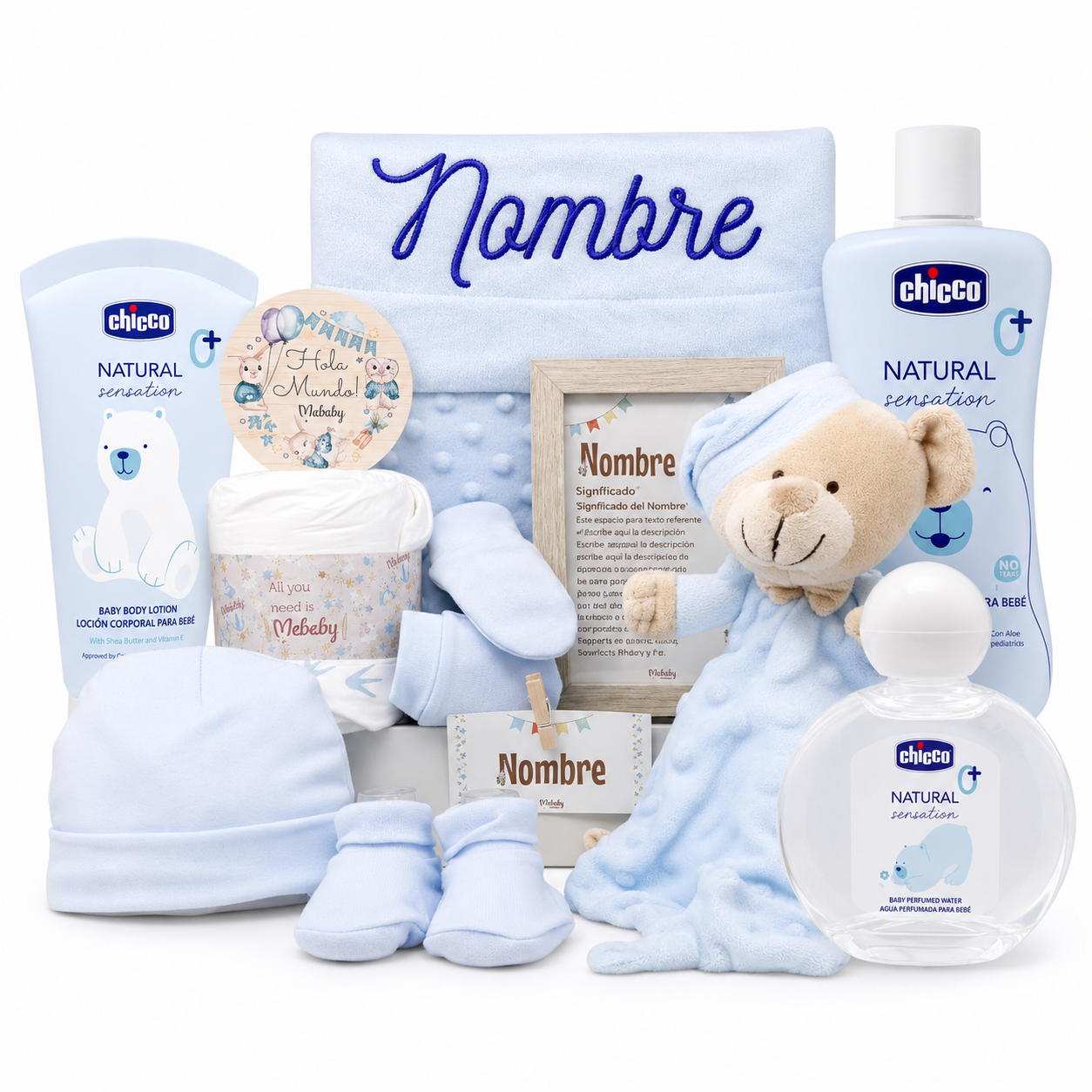Canastilla Para Bebé Personalizada True Colors Con Manta Bordada Y Chicco