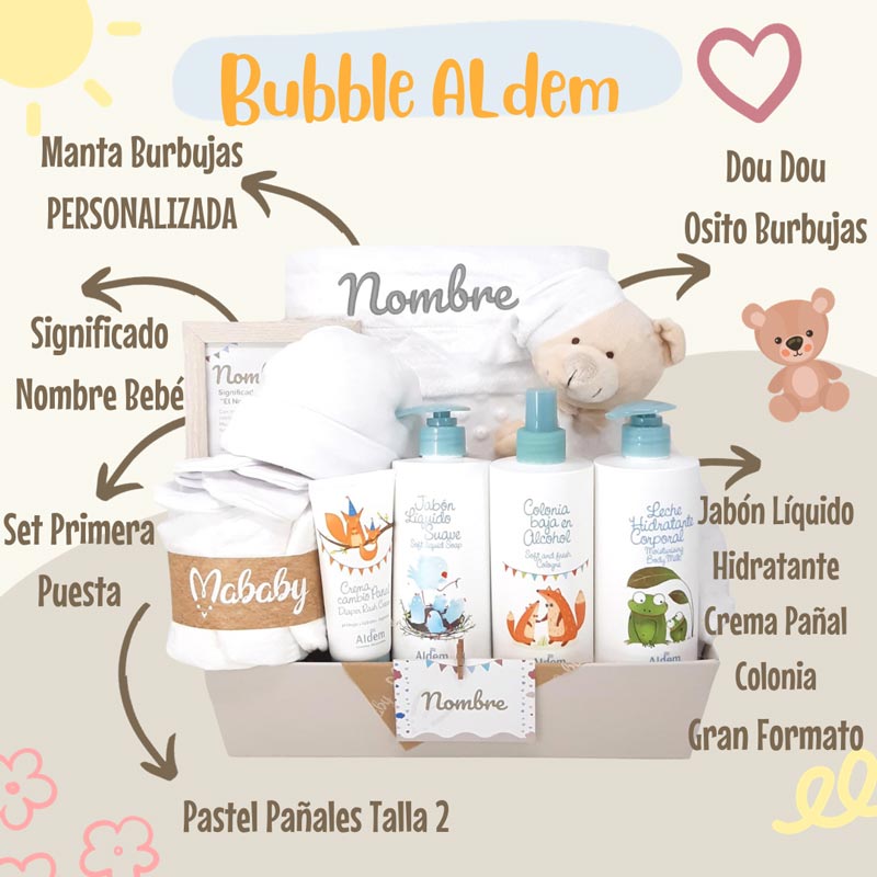 Bubble Aldem - Cestas y canastillas para bebes-Canastilla Bebe Personalizada