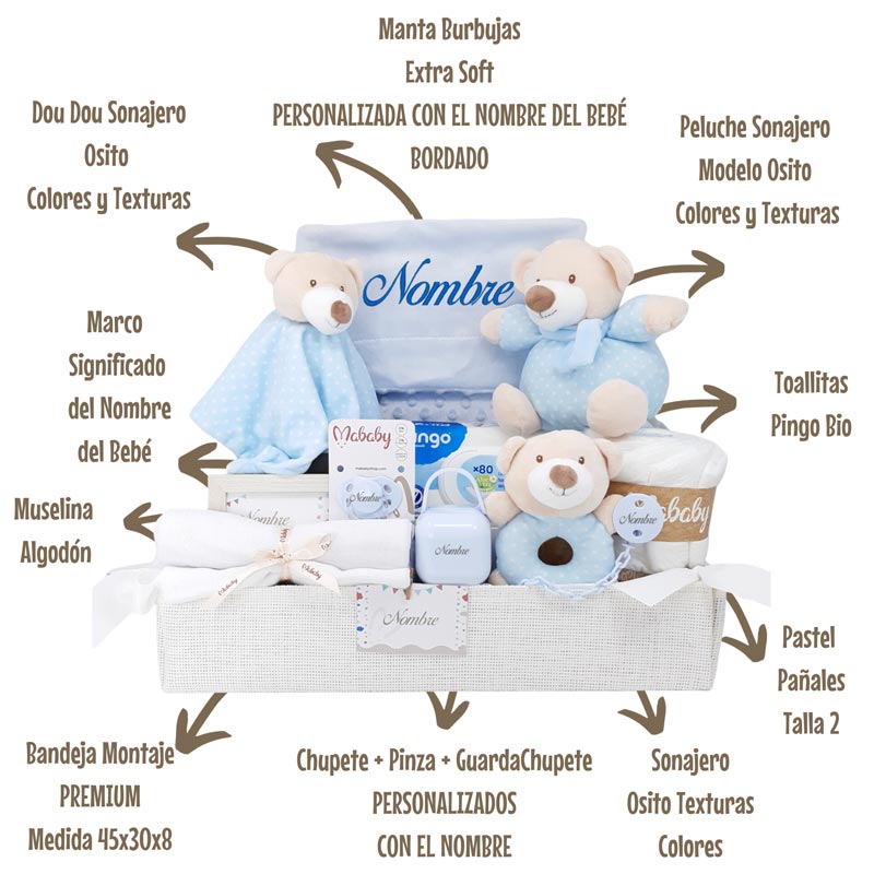Canastilla Bebe Squishy Osito - Cestas y canastillas para bebes-Canastilla Bebe Personalizada