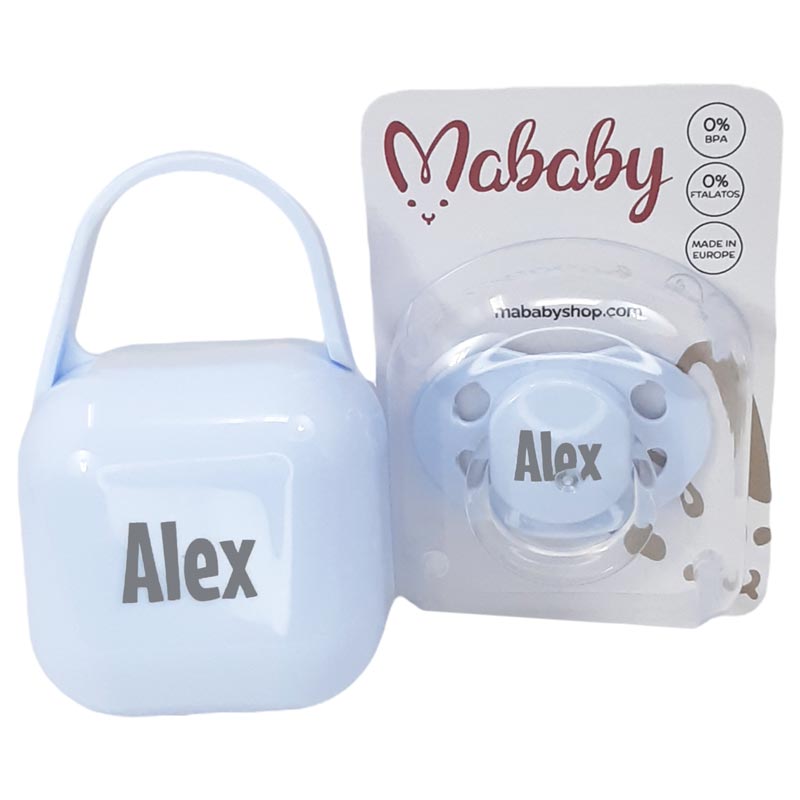 Chupete y Guardachupete Personalizado - Cestas y canastillas para bebes-Chupete personalizado