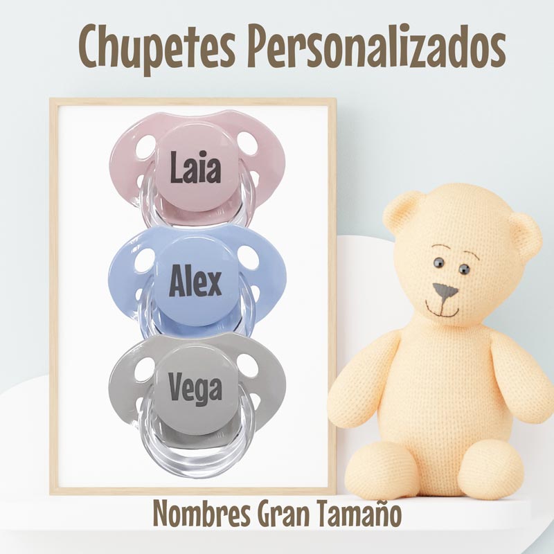 Chupete y Guardachupete Personalizado - Cestas y canastillas para bebes-Chupete personalizado
