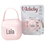 Chupete y Guardachupete Personalizado - Cestas y canastillas para bebes-Chupete personalizado