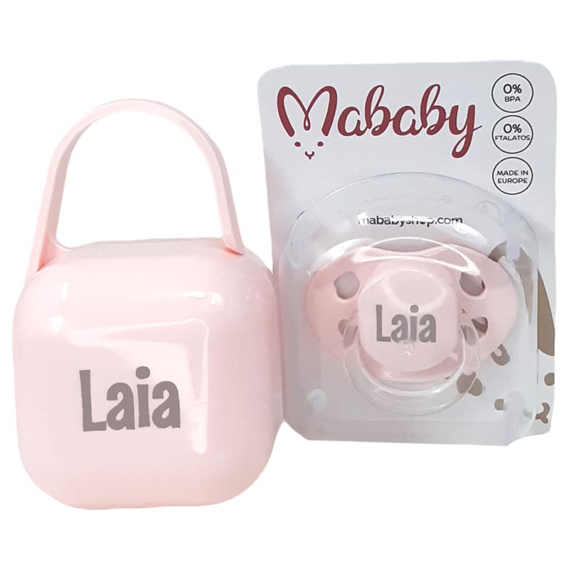 Chupete y Guardachupete Personalizado - Cestas y canastillas para bebes-Chupete personalizado