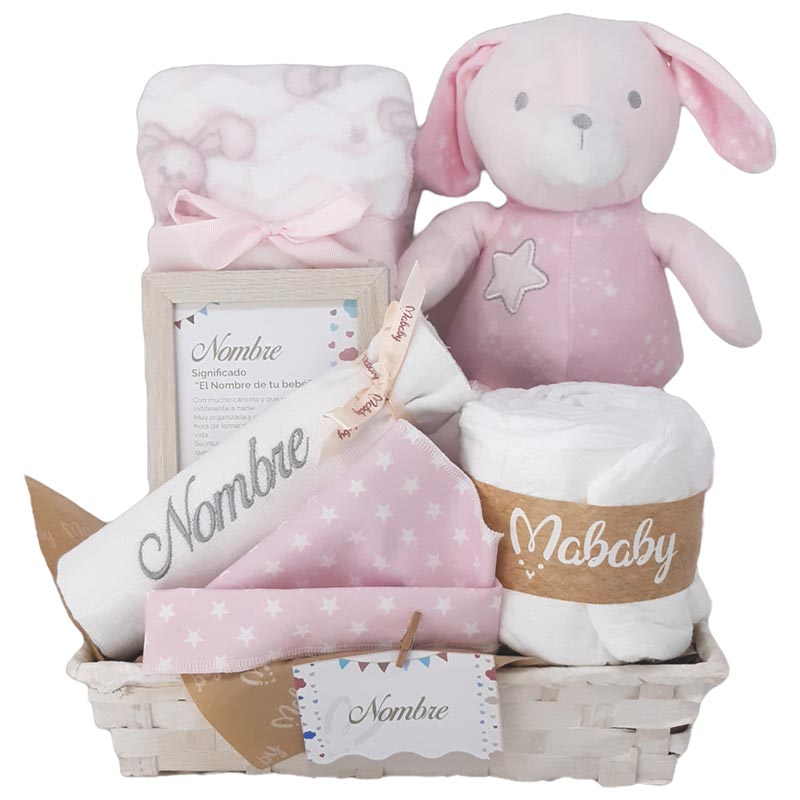 Happy Rabbits - Cestas y canastillas para bebes-cesta bebe personalizada