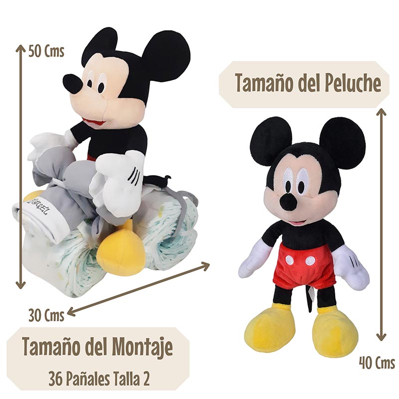 moto pañales mickey medidas, regalos bebe disney originales