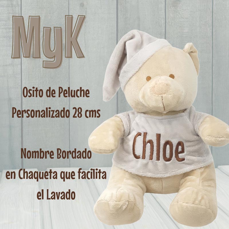 MyK Mi Primer Osito - Cestas y canastillas para bebes-Peluche personalizado