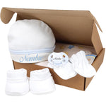 Set de Gorrito y Chupete Personalizado - Cestas y canastillas para bebes-Set primera Puesta