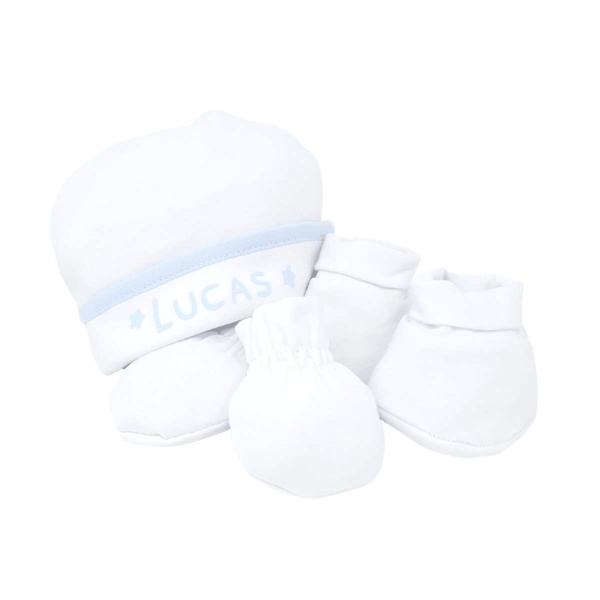 Set de primera puesta de 3 piezas bicolor personalizado - Cestas y canastillas para bebes-Set primera Puesta