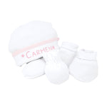 Set de primera puesta de 3 piezas bicolor personalizado - Cestas y canastillas para bebes-Set primera Puesta