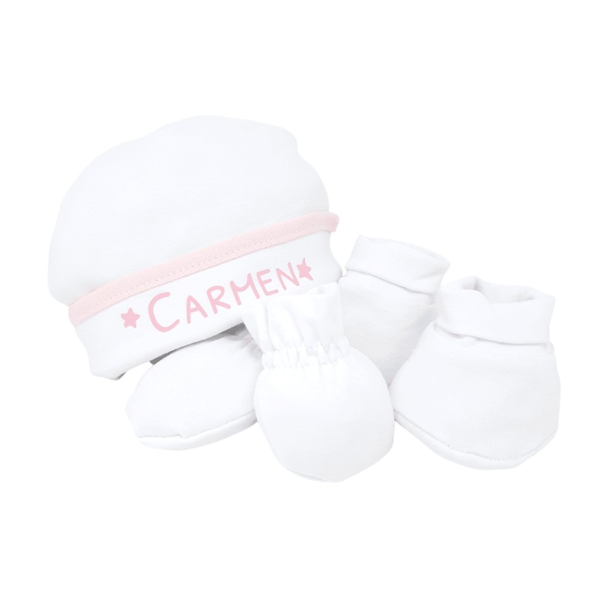Set de primera puesta de 3 piezas bicolor personalizado - Cestas y canastillas para bebes-Set primera Puesta