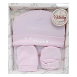 Set de primera puesta de 3 piezas personalizado - Cestas y canastillas para bebes-regalos bebé recién nacido