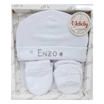 Set de primera puesta de 3 piezas personalizado - Cestas y canastillas para bebes-regalos bebé recién nacido
