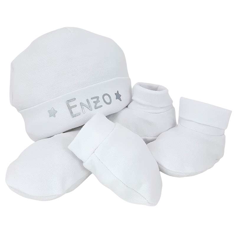 Set de primera puesta de 3 piezas personalizado - Cestas y canastillas para bebes-regalos bebé recién nacido