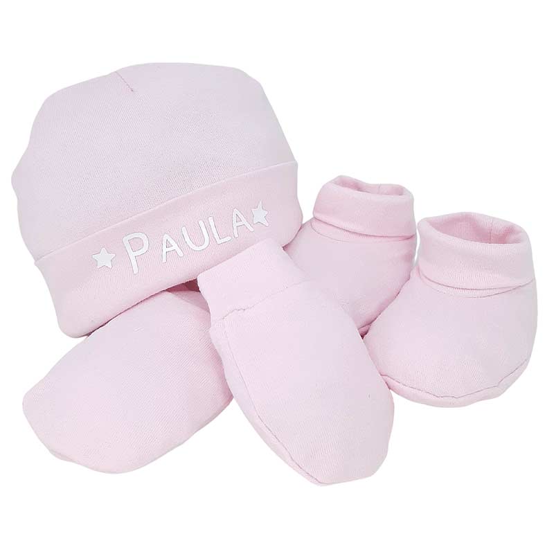 Set de primera puesta de 3 piezas personalizado - Cestas y canastillas para bebes-regalos bebé recién nacido