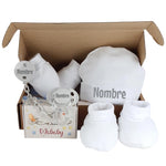 Set Primera Puesta con Chupete y Pinza Personalizados - Cestas y canastillas para bebes-Set primera Puesta